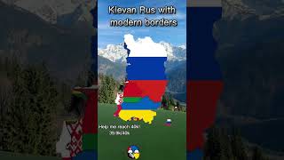 Kievan Rus with modern borders UAball mapping Kievanrus history flags countries shorts [upl. by Llebanna680]