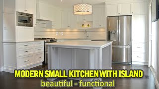 Modern Small Kitchen With Island 2024  Modern Kitchen Layout For Small Space 2024 [upl. by Shama]