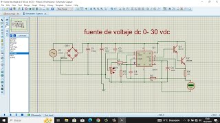 circuito fuente DC 030 vdc LM723 [upl. by Noelc]