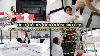 CLEAN OUR HOUSE WITH US New Year Reset Taking Down Christmas Decor Satisfying [upl. by Areit51]