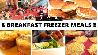 Batch Cook 8 Quick Breakfast Freezer Meals in 2 hours  Cook once eat all MONTH [upl. by Olotrab]