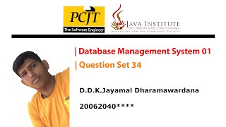 Question Set 34  Database Management System  Java Institute [upl. by Caralie]