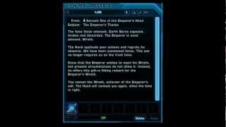 SWTOR Sith Warrior Storyline Emails from Servant One of the Emperors Hand [upl. by Ydissac]