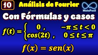 10 Serie de Fourier separando Casos y empleando fórmulas e identidades trigonométricas [upl. by Vladi]