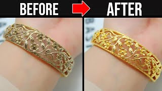 How to Clean  Polish Gold Jewelry at Home  Shiny Gold [upl. by Oderfigis]