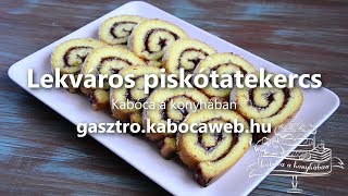 Lekváros piskótatekercs recept videó  Kabóca a konyhában [upl. by Amikahs]