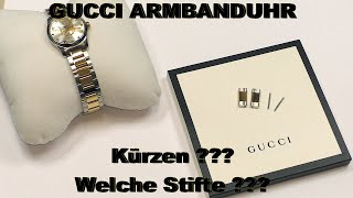 Gucci Damen Armbanduhr kürzenArmbanduhr Band kürzenGucci Unisexuhr Gtimeless Armband Stifte [upl. by Enelehcim]