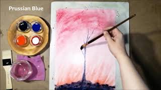 000 Blooming Tree Wetonwet watercolor Waldorf Art [upl. by Etienne]