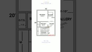 15×20 house plan  1520 small house  300 sqft 1bhk घर का नक्शा  smallhouse houseplan ytshorts [upl. by Nora948]