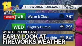 Dalencias early look at fireworks weather forecast in Maryland [upl. by Tare706]