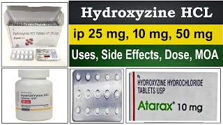 Sleeping pills  hydroxyzine tablets ip 25 mg 10mg  Uses Side Effects Dose Mechanism of action [upl. by Spillar296]