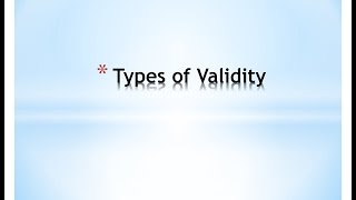 12 Types of Validity [upl. by Nissie]