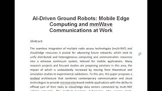 AI Driven Ground Robots Mobile Edge Computing and mmWave Communications at Work [upl. by Itsirhc]