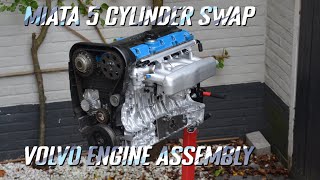 Miata 5 cilinder swap part 1 Engine assembly [upl. by Gusty]