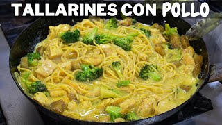 Tallarines Cremosos con POLLO y brocoli  Abelca [upl. by Chace779]