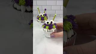 Monster cupcakes 👿🧁 cupcakes halloween halloweencupcakes cakedbyrach monster cute shorts [upl. by Liebowitz]