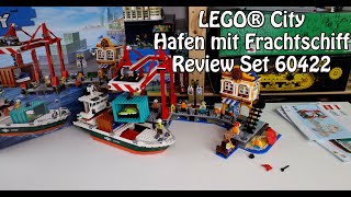 Review LEGO Hafen mit Frachtschiff City Set 60422 [upl. by Anelac268]