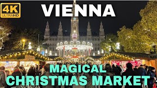 Vienna Christmas Markets 2022 Austria  Walking Tour 4K UHD [upl. by Leva251]