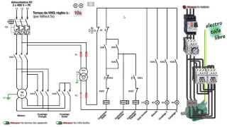 Démarrage étoile triangle dun moteur asynchrone triphasé  Schéma interactif [upl. by Akinnej]