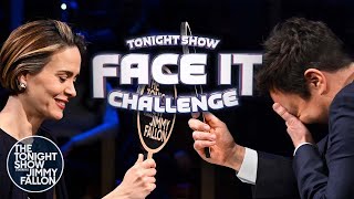 Face It Challenge with Sarah Paulson  The Tonight Show Starring Jimmy Fallon [upl. by Enimzaj]