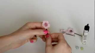 Crochet Flower Hairpin Tutorial [upl. by Lenny]