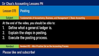 Lesson 015  Posting [upl. by Ynar]