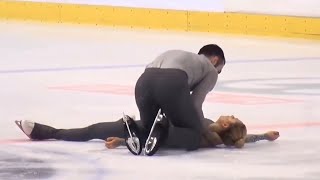 Scary Fall  Please Beware  Ashley CAIN  Timothy LEDUC GOLDEN SPIN ZAGREB PAIRS FS Dec 7 2018 [upl. by Lewin]