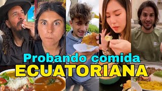 PROBANDO COMIDA ECUATORIANA  extranjeros prueban comida ecuatoriana [upl. by Okomom]