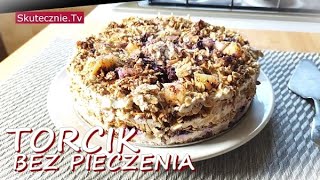 TORCIK owsiany ze skyrem i owocami BEZ PIECZENIA  SkutecznieTv [upl. by Annahpos]