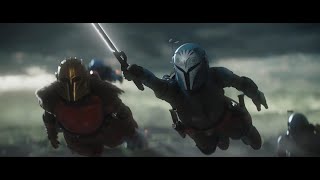 The Mandalorian Season 3 Finale  Full Air Fight Sequence [upl. by Dnalyar]