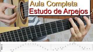 Arpeggio Etude  Guitar Lesson Portuguese  Marcos Kaiser [upl. by Nevanod225]