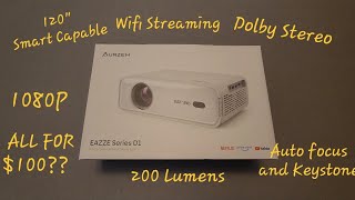 Aurzen Eazze D1 Smart Projector Review How good can a 100 projector be [upl. by Duffy]