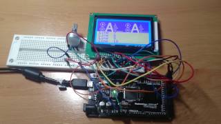 Arduino  Testing a KS0108 GLCD using the openGLCD demo [upl. by Aryam]