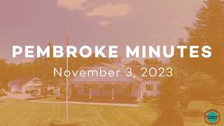 Pembroke Minutes November 3 2023 First November Meeting of the Select Board [upl. by Sivam]