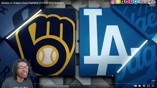 GIANTS FAN REACTS TO Brewers vs Dodgers Game Highlights 7724  MLB Highlights [upl. by Brieta]