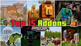 🎖️TOP 15 ADDONS for BEDROCK  MINECRAFT PE 120 addons [upl. by Vachel]