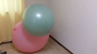 Pink big balloon vs 65cm yoga ball 1 [upl. by Kinnon]