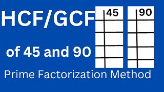 HCF of 45 and 90 by Prime Factorization Method [upl. by Ellak108]