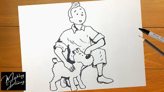 How to Draw Tintin and Snowy Step by Step [upl. by Seidler46]