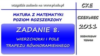 Zadanie 8 Matura dodatkowa czerwiec 2011 PR Geometria analityczna [upl. by Idnic]