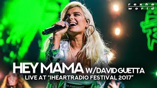 David Guetta amp Bebe Rexha Live  quotHey Mamaquot at iHeartRadio Music Festival 2017 FALLS ON STAGE [upl. by Ashley]