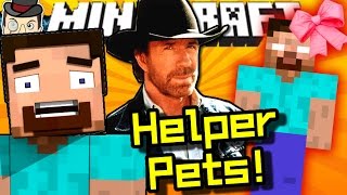 Minecraft HELPER MINIONS Herobrine Skeletons Chuck Norris Navi Rana amp More [upl. by Tristam]