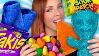 ASMR MUKBANG Worlds Largest Gummy Candy Giant Sour Patch Kids Blue Takis Nerds Clusters 먹방 [upl. by Housum]