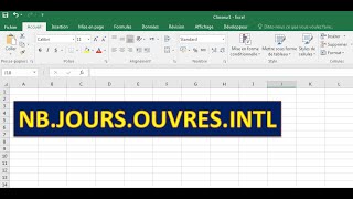LA FONCTION NBJOURSOUVRESINTL sous excel [upl. by Symons]
