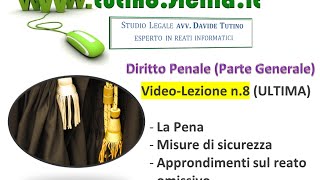 Diritto Penale Parte Generale Video Lezione n8 La pena misure di sicurezza [upl. by Mahmoud]