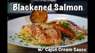 How To Cook Salmon  Blackened Salmon w Cajun Cream Sauce Recipe Salmon MrMakeItHappen [upl. by Airasor]