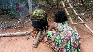 cooking most appetizing food for the big family African village life [upl. by Ydnew]