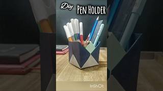 How to make easy Diy pen standpen holderdesk organizerviral shorts [upl. by Jann]