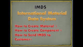 IMDS  How to create Material Component amp Semi component then send to Customer [upl. by Ylrad]