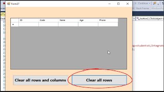 C How to clear all rows or clear all rows and columns in dataGridView without database [upl. by Nevaed]